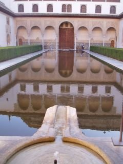 Inside the Alhambra, the greatest moslem architecture in Europe.